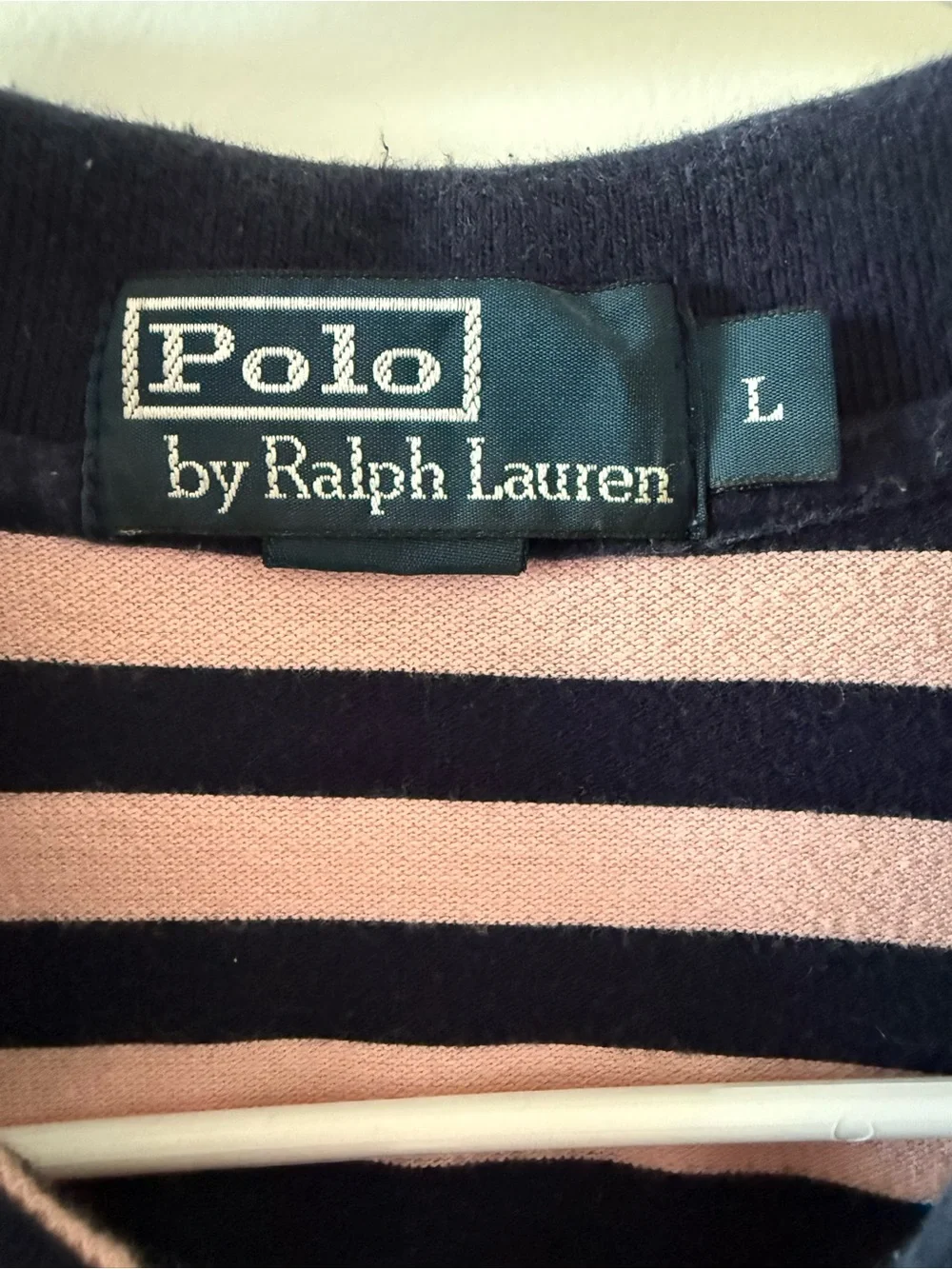 Polo by Ralph Lauren Navy & Pink Striped Polo Shirt